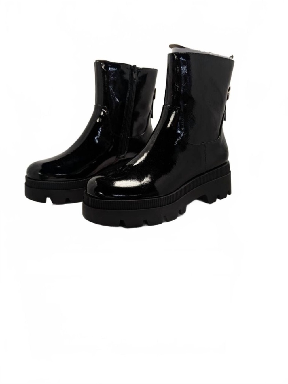 Black Patent Jessica Simpson  Platform Ankle Boots - Women's Fashion Boot